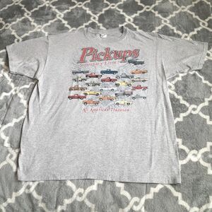 Anvil T-Shirt American Pickup Truck Crew Neck Short Sleeve Color Gray Size 2X